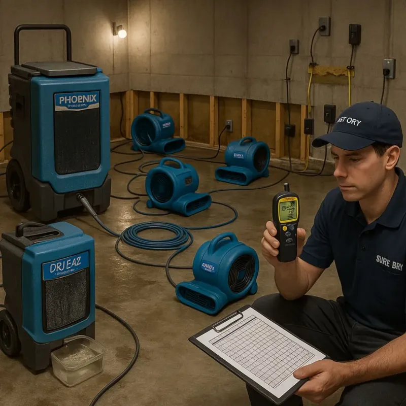 Structural Drying and Dehumidification process in South River, NJ